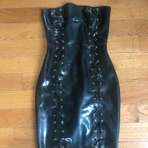 Black latex dress!